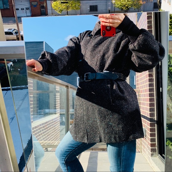 New York Girl Vintage Wool Coat Puff sleeves cuffs - Picture 8 of 8